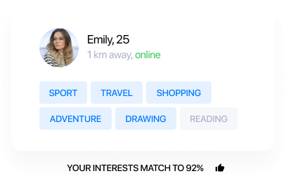 Profile with interests